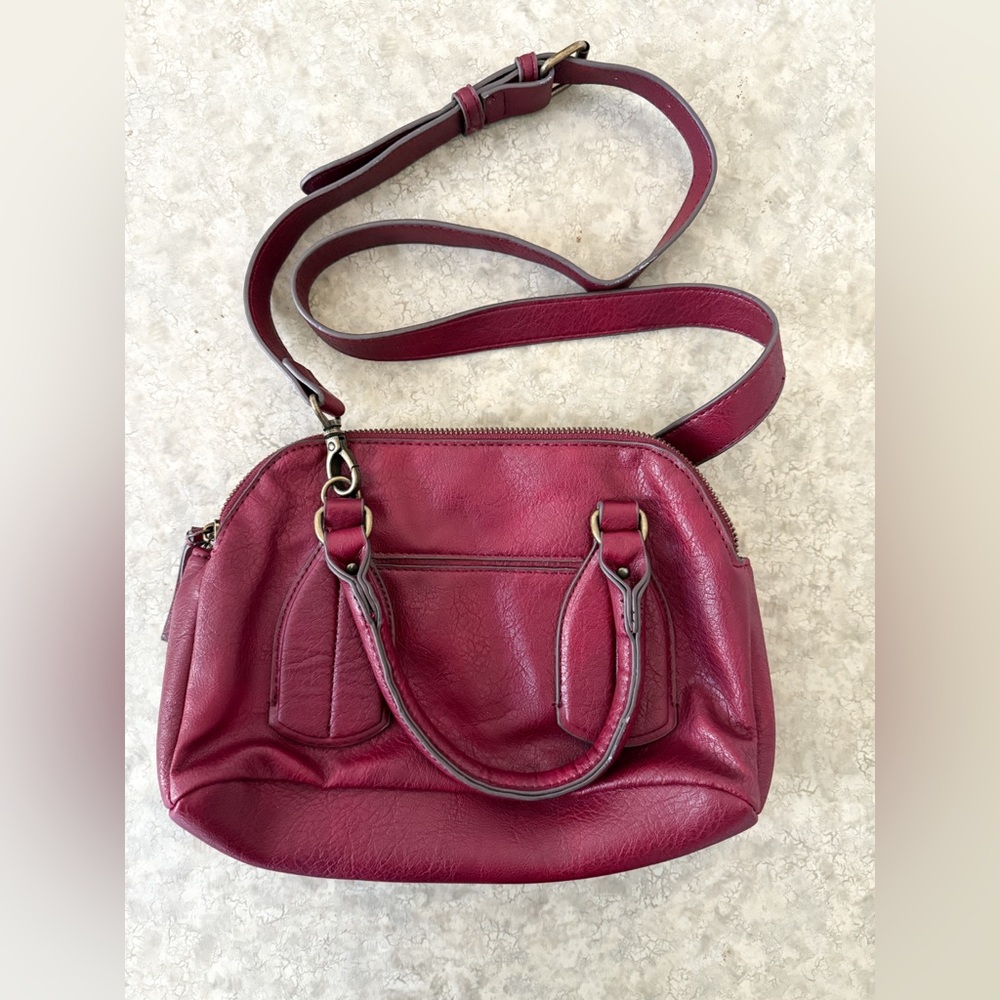Women's Crossbody Leather Bag in Wine